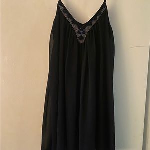 Black halter mini dress